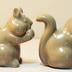 Salt and Pepper Shakers: Brown Stoneware Squirrels