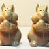 Salt and Pepper Shakers: Brown Stoneware Squirrels